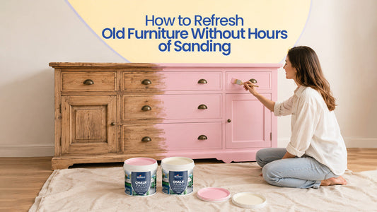 Refreshing old furniture without sanding using furniture paint for a DIY makeover