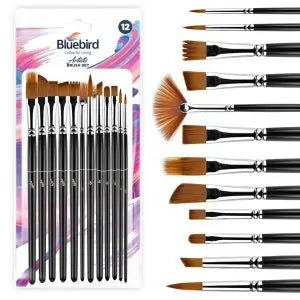 Bluebird Premium Mix Artist Brush Set of 12 - A0016